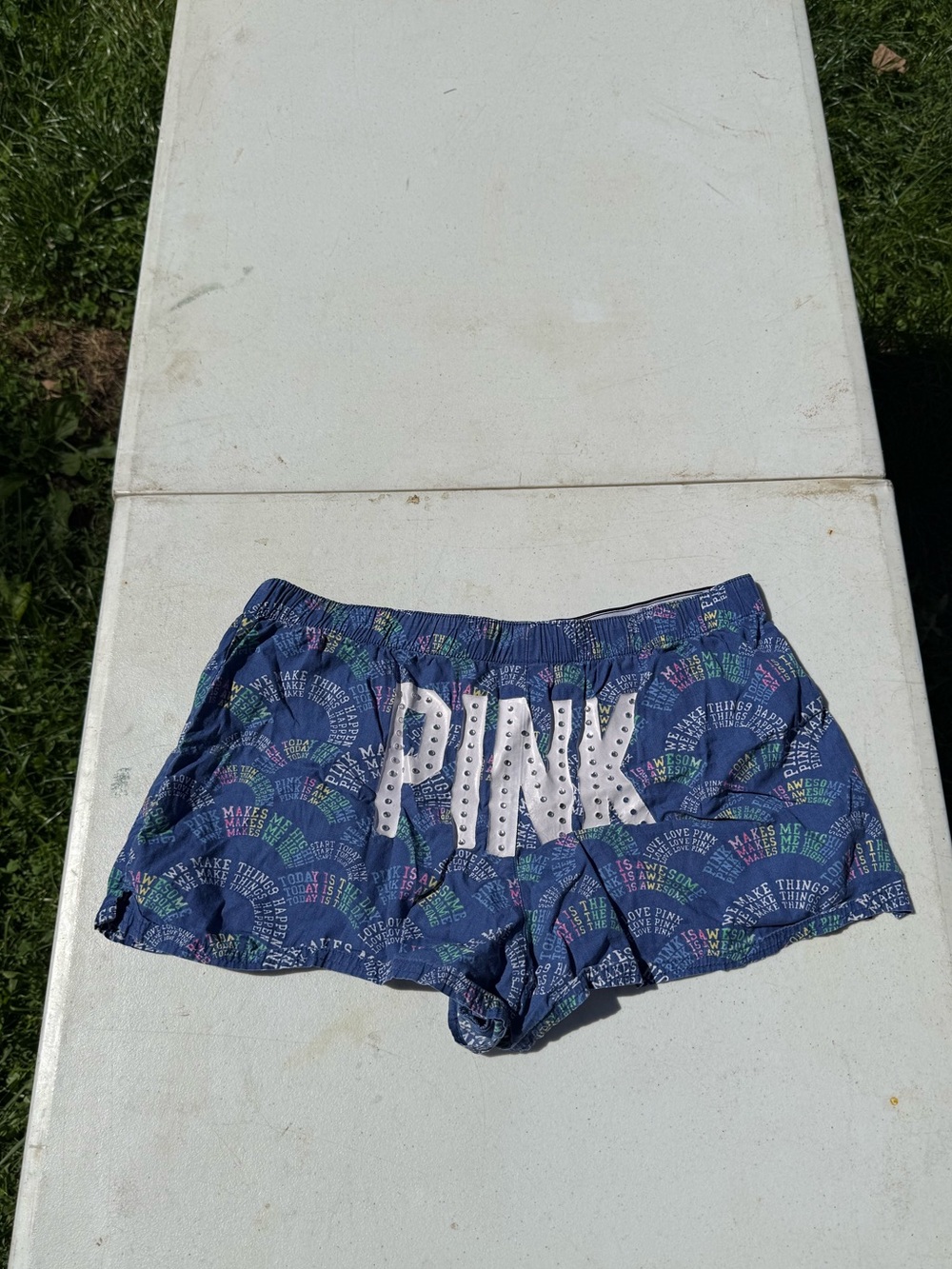 pink vs y2k bling sleep shorts